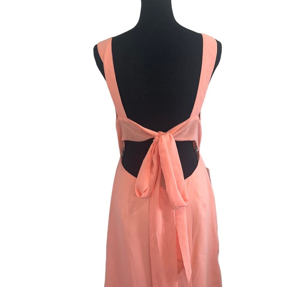 NWT Azazie Long Bridesmaid Dress Chiffon Criss Cross Tie Cut Off Back 6 - Picture 8 of 11